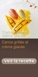 Carica grillé et crème glacée